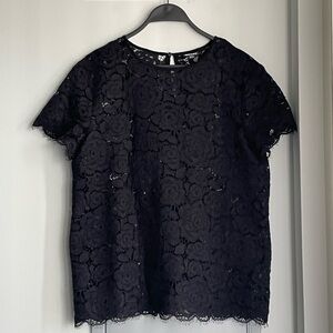 DKNY Black Lace Blouse